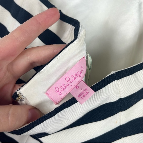 Lilly Pulitzer Payton Navy & White Striped Strapless Dress in Swizzle Stripe 6 - Picture 4 of 10
